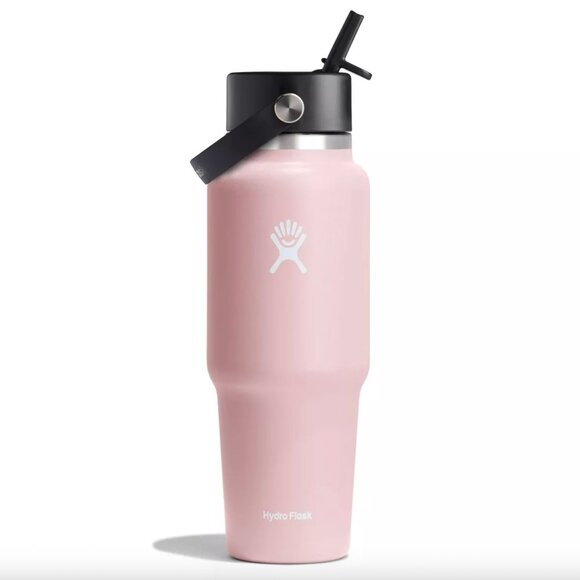 Hydro Flask 32oz Wide Mouth Flex Straw Travel Bottle in Trillium Pink - Picture 1 of 5